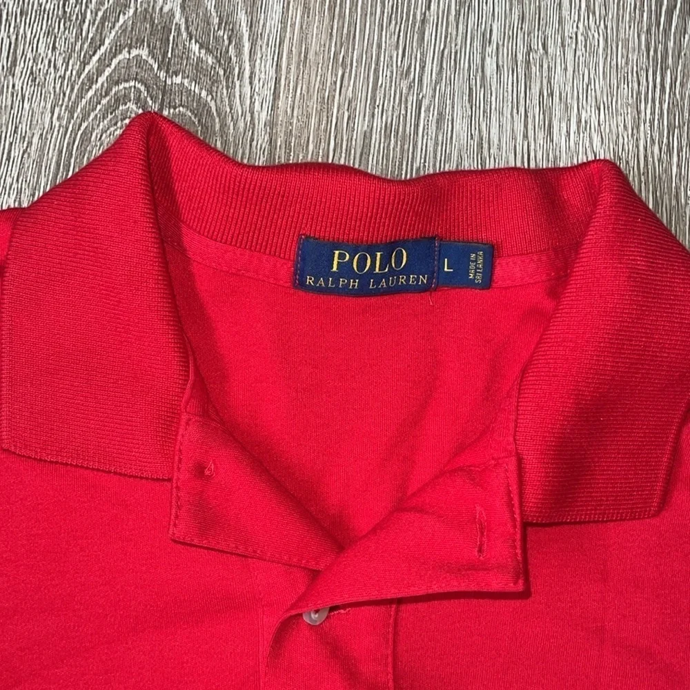 Polo Ralph Lauren red pima soft touch polo shirt size large short sleeve